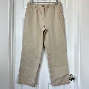 LL Bean Khakis Pants Classic Fit Hidden Comfort Waist 10 Petite